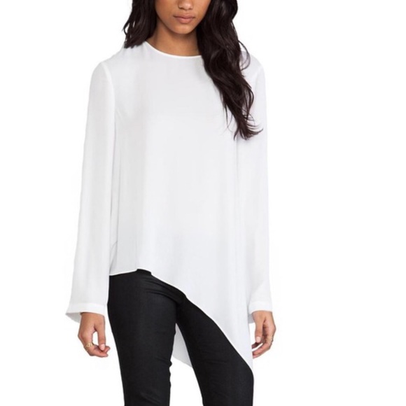 BCBGMaxAzria Tops - BCBGMAXAZRIA Madine Asymmetrical White Top